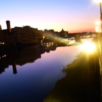 Silhouettes on the Arno River